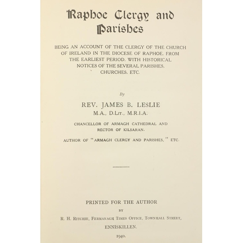 155 - Leslie (Rev. James B.) Biographical Succession Lists of the Clergy of Diocese of Down, Enniskillen 1... 