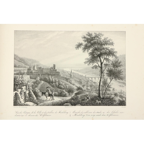 170 - Fine Sepia Plates: Souvenir de Heidelberg, published by Ch. de Gramberg. Oblong folio c. 1850. 17 fu... 