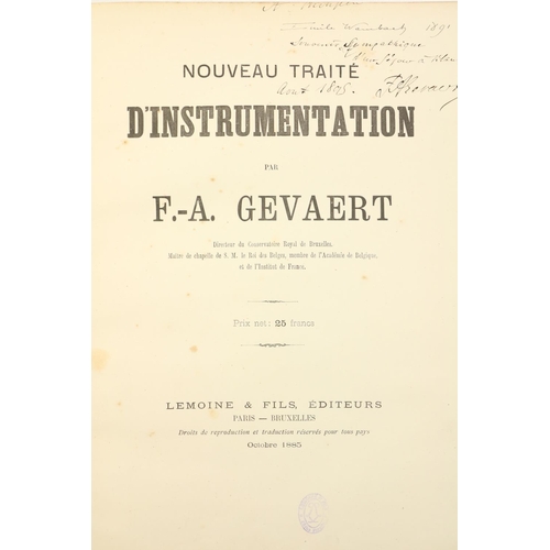 175 - Signed Presentation CopyMusic:  Gevaert (F.-A.) Nouveau Traite D'Instrumentation, Folio Paris Oct. 1... 