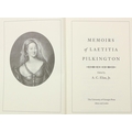 Pilkington - Elias (A.C.)ed. Memoirs of Laetitia Pilkington, 2 vols. roy 8vo Athens & L. (Uni. o... 