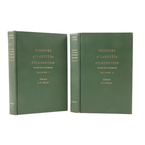 30 - Pilkington - Elias (A.C.)ed. Memoirs of Laetitia Pilkington, 2 vols. roy 8vo Athens & L. (Uni. o... 