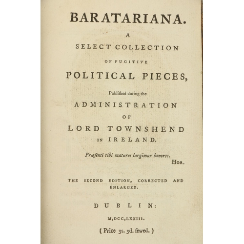 90 - [Langrishe & others] Baratariana A Select Collection of Fugitive Political Pieces, Published dur... 