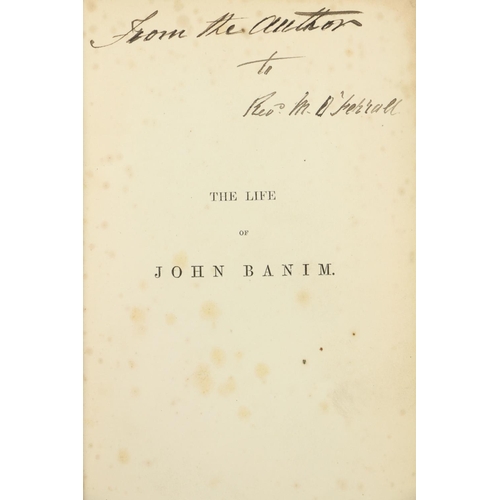 91 - Signed Presentation CopyMurray (Pat Joseph) The Life of John Banim, The Irish Novelist, sm. 8vo Lond... 