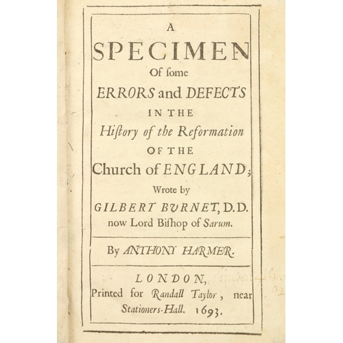 95 - [Wharton (Henry)] Harmer (Anthony) A Specimen of the Errors and Defects in the History of the Reform... 