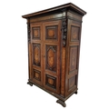 A very good 18th Century South German walnut and marquetry two door Cupboard or Wardrobe, with parti... 