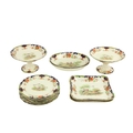 A 14 piece Royal Doulton Dessert Service, comprising a pair of oval boat shaped Serving Bowls, a pai... 