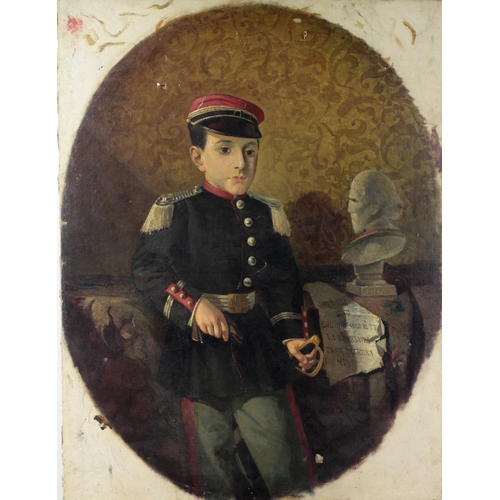 39 - Pasquale Angelillo (Italian School, c. 1910)'Le Ricordanze; portrait of an Italian Boy in military u... 