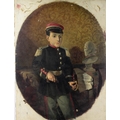 Pasquale Angelillo (Italian School, c. 1910)'Le Ricordanze; portrait of an Italian Boy in military u... 