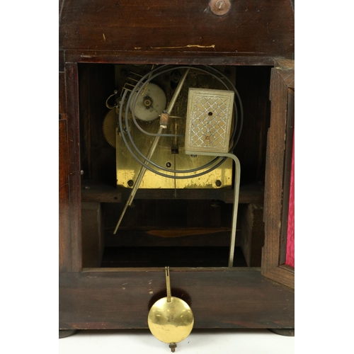 52 - An Edwardian marquetry inlaid chiming dome top Bracket Clock, the brass and silverised dial with Ara... 