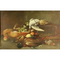 19th Century Continental SchoolStill Life, 'Dead Game and Fruit,' O.O.C., 24'' x 35 1/2'' (60cms x 9... 