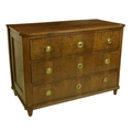 A 19th Century Continental mahogany and walnut Chest of drawers, with canted corners, the three larg... 