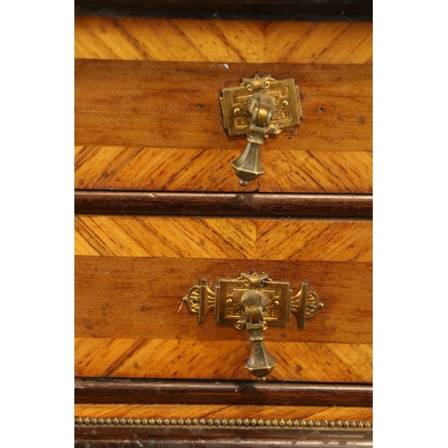 456 - A late 19th Century kingwood, mahogany and satinwood Bonheur du Jour, with brass mounts an... 