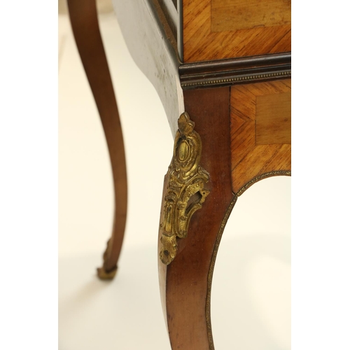 456 - A late 19th Century kingwood, mahogany and satinwood Bonheur du Jour, with brass mounts an... 