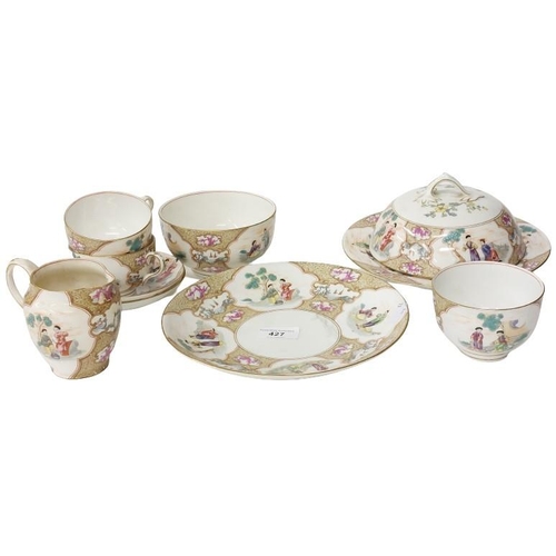 427 - A part Staffordshire Tea Service, by T. Goode & Co., London, decorated in the Chinese taste with... 