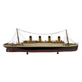 A fine quality 20th Century Scale Model of the S.S. Titanic, 140cms length x 50cms h (55