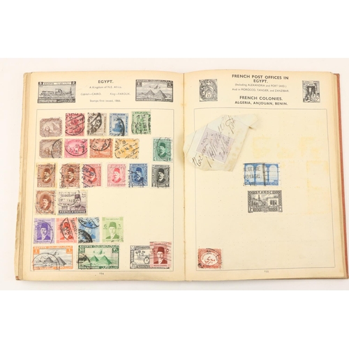 216 - Stamps: Four Stamp Albums, with stamps of the World, some early G.B.'s, black, blues, 1d reds, etc.,... 