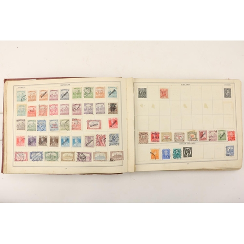 216 - Stamps: Four Stamp Albums, with stamps of the World, some early G.B.'s, black, blues, 1d reds, etc.,... 