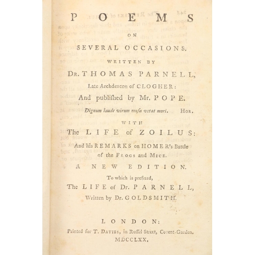 286 - [Goldmsith (Oliver)] Parnell (Dr. Thomas) Poems on Several Occasions [with] The Life of Dr. Parnell ... 