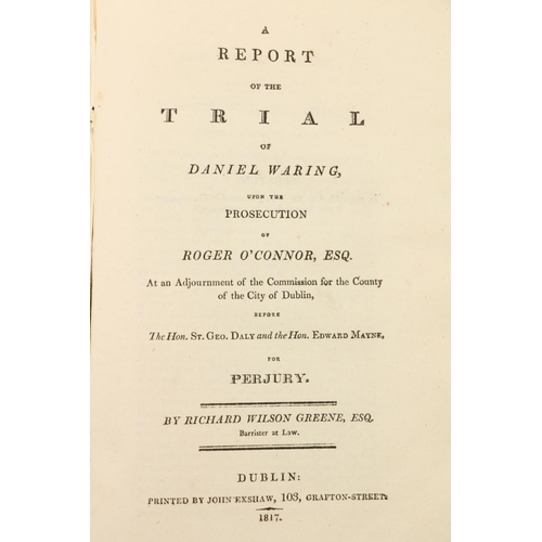 296 - With Manuscript AdditionsCo. Meath: Trial: [Roger O'Connor] Ridgeway (Wm.)trans. A Report of the Tri... 