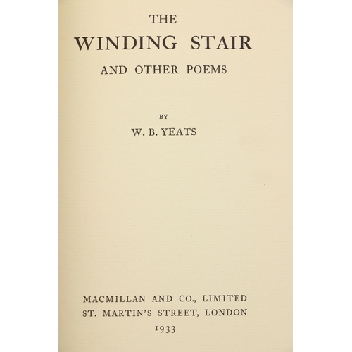 300 - Yeats (W.B.)  The Winding Stair and Other Poems, 8vo Lond. 1933. First Edn., embossed green cloth, &... 