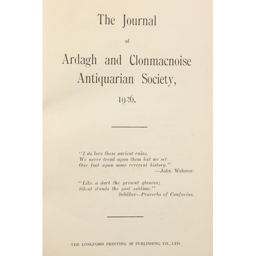 315 - Co. Westmeath: The Journal of Ardagh and Clonmacnoise Antiquarian Society, Parts 1-6, 6 Nos bound as... 