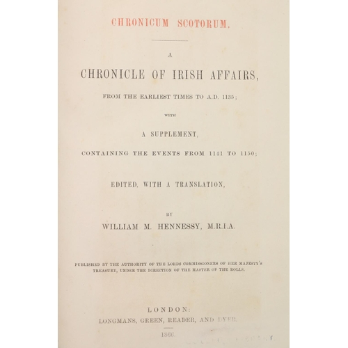 321 - Todd (J. Henthorn)ed. The War of the Gaedhil with the Gaill, roy 8vo L. 1867. First Edn., fold. cold... 