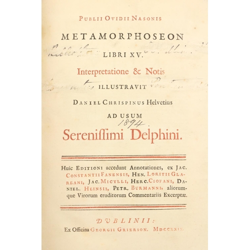 322 - Very Fine Grierson PrintingOvid - Publii Ovidii Nasonis Metamorphoseon Libri XV, Interpretatione &am... 