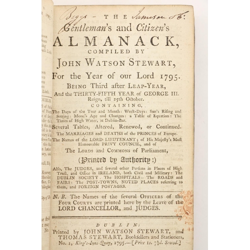 356 - Almanac: Watson Stewart (John) The Gentleman's and Citizen's Almanack, with English Register, and Wi... 