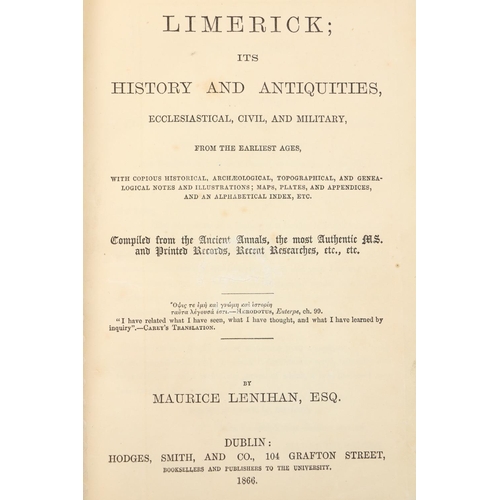 358 - Lenihan (Maurice) Limerick; its History and Antiquities, roy 8vo Dublin 1866. First Edn., fold. map ... 