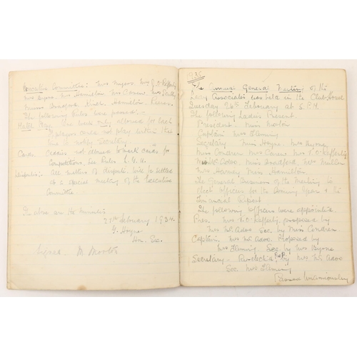 385 - Co. Wicklow Manuscript: Arklow Golf Club - Ladies Association Section - Minute Book, A manuscript 4t... 