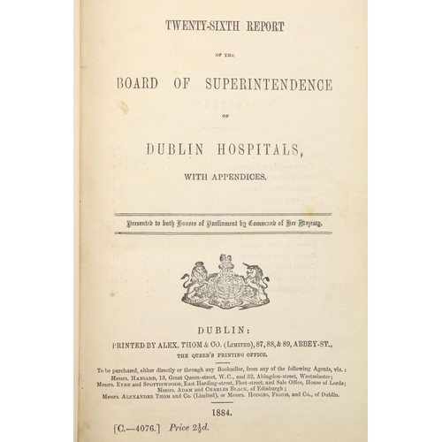 390 - Medical interest:  Dublin Hospitals Reports, 26th - 40th Report, bound as one, 1884-1898, hf. mor.; ... 