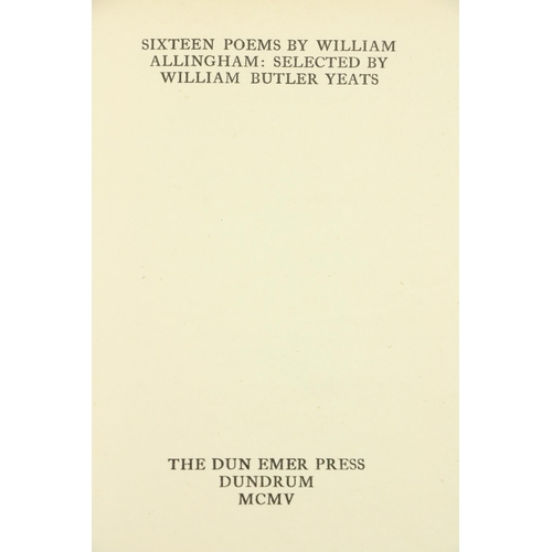 361 - Allingham (William) Irish Songs and Poems, sm. 8vo L. 1887. First Edn., hf. title, orig. green cloth... 