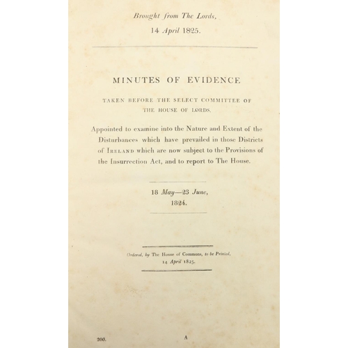 694 - House of Lords: State of Ireland, Minutes of Evidence. Taken before Select Committee of the House of... 