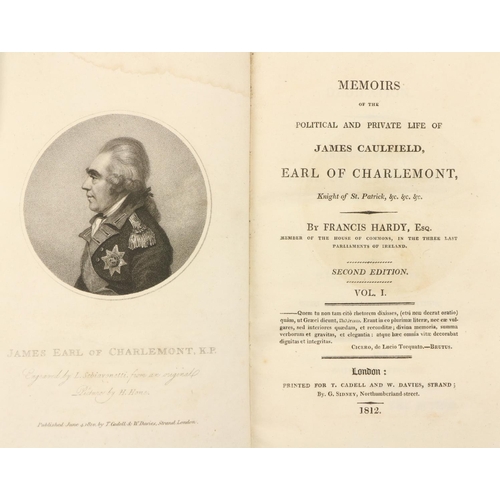 442 - Association CopyHardy (Francis) Memoirs of ... James Caulfield, Earl of Charlemont, 2 vols. 8vo Lond... 