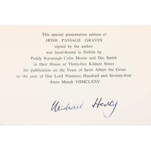 494 - Herity (Michael) Irish Passage Graves, folio D. (I.U.P.) 1974. Presentation Copy, Signed, orig. mor.... 