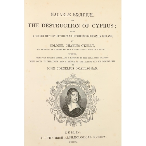 527 - I.A.S.: O'Callaghan (J. Corn)ed. The Destruction of Cyprus.. by Col. Charles Kelly, 4to Dublin 1850,... 