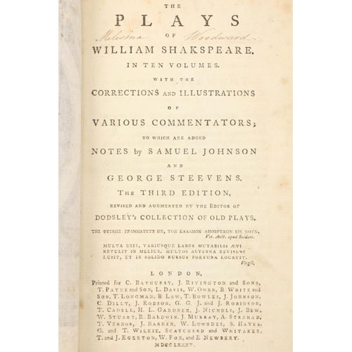 542 - Bindings: Shakespeare: The Plays of William Shakespeare, with Notes by Samuel Johnson and George Ste... 