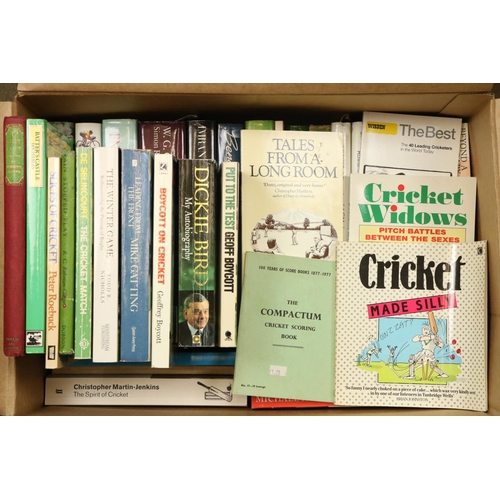 586 - Cricket - Box: A very good collection of modern books on Cricket, mostly hardbacks, some paperbacks,... 