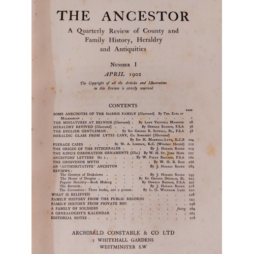 594 - Genealogy: The Ancestor: A Quarterly Review of County and Family History, Heraldry and Antiquities, ... 