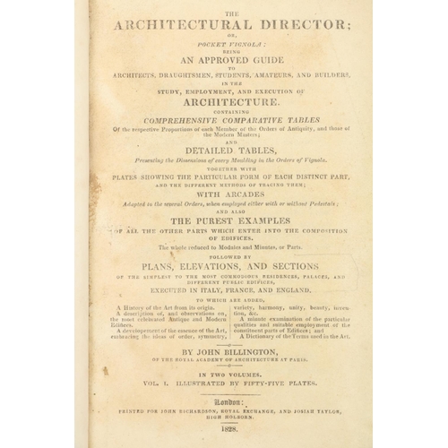 615 - Architecture: Billington (John)  The Architectural Directory, or, Pocket Vignola, ... In Two Volumes... 