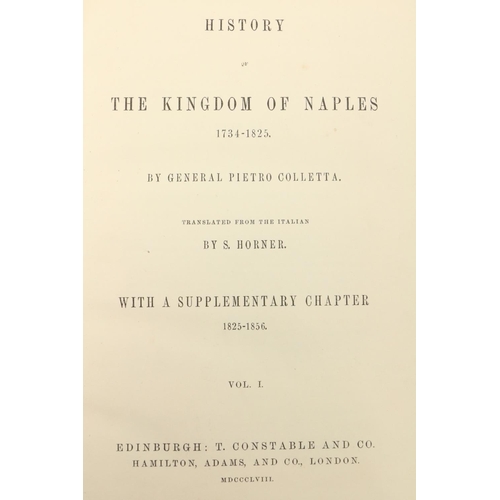 641 - Binding: Colletta (Gen. P.) History of the Kingdom of Naples, 1734 - 1825, trans by S. Horner. 2 vol... 