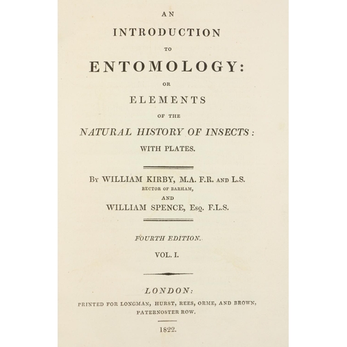 653 - With Hand-Coloured PlatesKirby (Wm.) & Spence (Wm.) An Introduction to Entomology, 4 vols. 8vo L... 