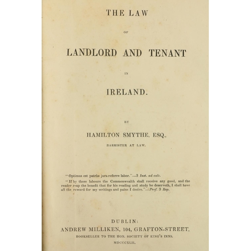 659 - Legal: Smythe (Hamilton) The Law of Landlord and Tenant, thick 8vo D. 1842. First Edn., orig. cloth.... 