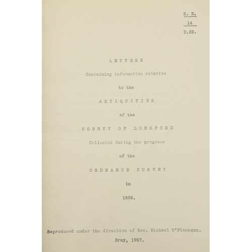 665 - Co's Longford & Meath: O'Flanagan (Rev. M.)ed. Letters ... relative to the Antiquities of the Co... 