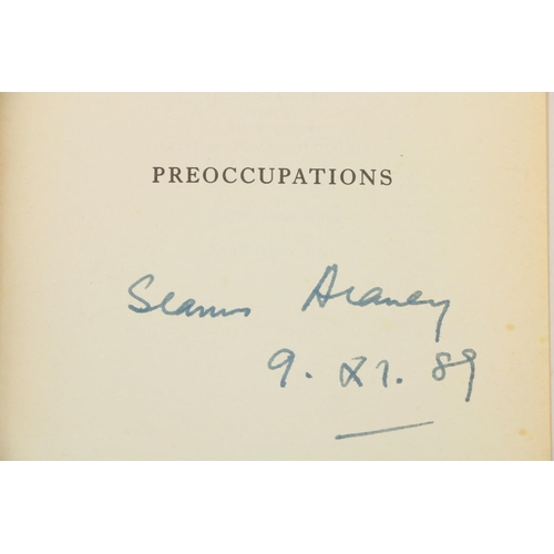 710 - Heaney (Seamus)  Preoccupations - Selected Poetry 1968-1978, Lond. 1984. First Edn., Signed 9.XI.89;... 