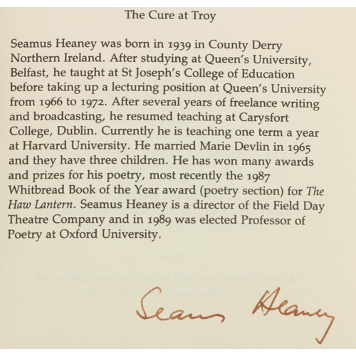 710 - Heaney (Seamus)  Preoccupations - Selected Poetry 1968-1978, Lond. 1984. First Edn., Signed 9.XI.89;... 