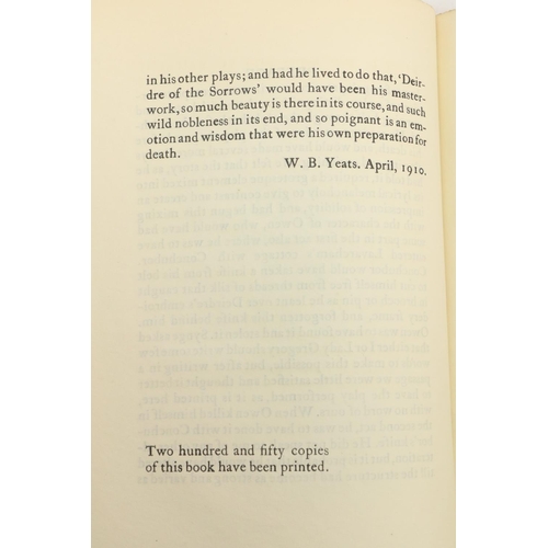 730 - Cuala Press:  Synge (J.M.)  Deirdre of the Sorrows; A Play, 8vo Churchtown (Cuala Press) 1910.  Firs... 