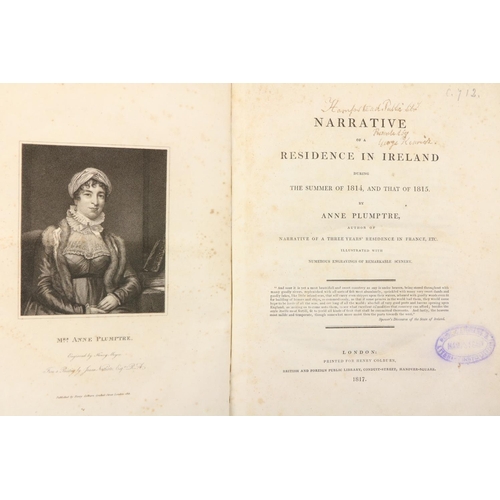 775 - With Litho PlatesPlumptre (Anne) Narrative of a Residence in Ireland... 1814, and that of 1815, Lg. ... 