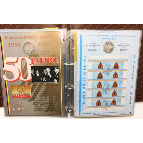 805 - Philately: Numisblatter - Deutsche Post Ag., Two modern Albums of German Stamps and Coins / Medals, ... 