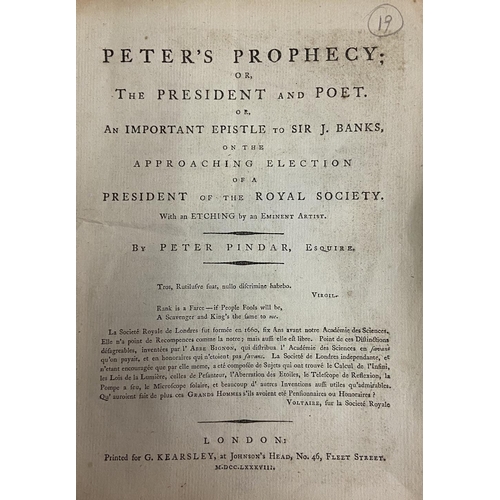 817 - Poetry etc: 1. Pinder (P.) Peter's Prophecy; or The President and Poet or An Important Epistle to Si... 